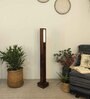 Elevar Brown Wooden LED Floor Lamp with brown base