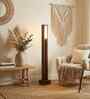 Elevar Brown Wooden LED Floor Lamp with brown base