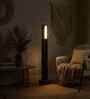 Elevar Brown Wooden LED Floor Lamp with brown base