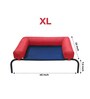 Elevated- Large Red & Blue Fabric & Metal Bolstered Pet Bed