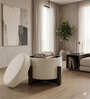 ELF Upholstered Off-White Conoid Ottoman Stool ELF Upholstered Off-White Conoid Ottoman Stool