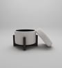 ELF Upholstered Off-White Conoid Ottoman Stool ELF Upholstered Off-White Conoid Ottoman Stool