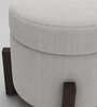 ELF Upholstered Off-White Conoid Ottoman Stool ELF Upholstered Off-White Conoid Ottoman Stool
