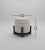 ELF Upholstered Off-White Conoid Ottoman Stool ELF Upholstered Off-White Conoid Ottoman Stool