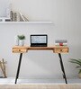Rene Solid Wood Writing Table In Natural Finish
