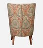Elian Fabric Wing Chair In Beige Floral Colour Elian Fabric Wing Chair In Beige Floral Colour