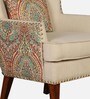 Elian Fabric Wing Chair In Beige Floral Colour Elian Fabric Wing Chair In Beige Floral Colour