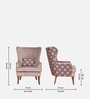 Orlan Fabric Wing Chair In Brown Floral Colour Orlan Fabric Wing Chair In Brown Floral Colour