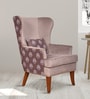Orlan Fabric Wing Chair In Brown Floral Colour Orlan Fabric Wing Chair In Brown Floral Colour
