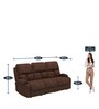 Elimon Fabric 3 Seater Manual Recliner in Brown Colour
