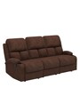 Elimon Fabric 3 Seater Manual Recliner in Brown Colour