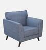 Elina Fabric 1 Seater Sofa In Blue Colour