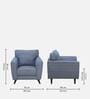 Elina Fabric 1 Seater Sofa In Blue Colour