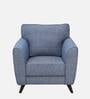 Elina Fabric 1 Seater Sofa In Blue Colour