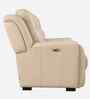Elio Leather Fabric Electric Recliner 3 Seater Sofa In Beige Colour