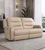 Elio Leather Fabric Electric Recliner 3 Seater Sofa In Beige Colour