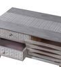 Eliptical Tribal Coffee Table In Grey & White Finish