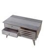 Eliptical Tribal Coffee Table In Grey & White Finish