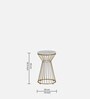 Elista Metal End Table with White Porcelain Top