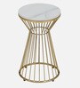 Elista Metal End Table with White Porcelain Top