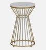 Elista Metal End Table with White Porcelain Top