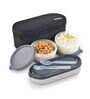 Elite  Black Plastic  3 Container Lunch Box