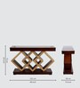 Elite Solid Wood Console Table in Brown & Gold Finish