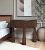 Elite Corner Side Table In Walnut Finish
