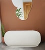 Elite Elegance Suede Ottoman Bench In Cream Colour