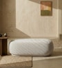 Elite Elegance Suede Ottoman Bench In Cream Colour