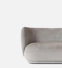 Elite Elegance Velvet Fabric 2 Seater Sofa In Soft Grey Colour