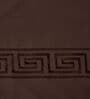 Brown Solid- Embroidery 180 TC Polyester King Sized Bedsheet With 2 Pillow Covers