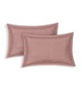 Peach Solid- Embroidery 180 TC Polyester King Sized Bedsheet With 2 Pillow Covers
