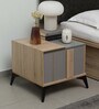 Elite Bedside Table in Brown & Grey Finish with Drawer