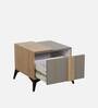 Elite Bedside Table in Brown & Grey Finish with Drawer