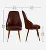 Elite Leatherette Dining Chair In Brown Colour