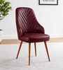 Elite Leatherette Dining Chair In Brown Colour