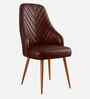 Elite Leatherette Dining Chair In Brown Colour