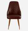 Elite Leatherette Dining Chair In Brown Colour