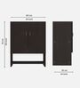 Ella 2 Door, 1 shelf open & 3 Shelf Multipurpose Cabinet with Termite Resistance in Chiyoda Wange Finish