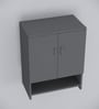 Ella 2 Door, 1 shelf open & 3 Shelf Multipurpose Cabinet with Termite Resistance in Slate Grey Finish