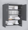 Ella 2 Door, 1 shelf open & 3 Shelf Multipurpose Cabinet with Termite Resistance in Slate Grey Finish