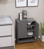 Ella 2 Door, 1 shelf open & 3 Shelf Multipurpose Cabinet with Termite Resistance in Slate Grey Finish