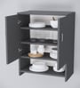 Ella 2 Door, 1 shelf open & 3 Shelf Multipurpose Cabinet with Termite Resistance in Slate Grey Finish