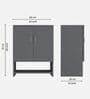 Ella 2 Door, 1 shelf open & 3 Shelf Multipurpose Cabinet with Termite Resistance in Slate Grey Finish