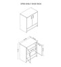 Ella 2 Door, 1 shelf open & 3 Shelf Multipurpose Cabinet with Termite Resistance in Slate Grey Finish