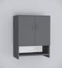 Ella 2 Door, 1 shelf open & 3 Shelf Multipurpose Cabinet with Termite Resistance in Slate Grey Finish