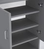 Ella 2 Door, 1 shelf open & 3 Shelf Multipurpose Cabinet with Termite Resistance in Slate Grey Finish