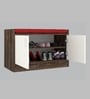 Ella 2 Door Multipurpose Cabinet with Cushion in Highland Pine & Cochwood Brown Finish