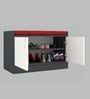 Ella 2 Door Multipurpose Cabinet with Cushion in Highland Pine & Slate Grey Finish